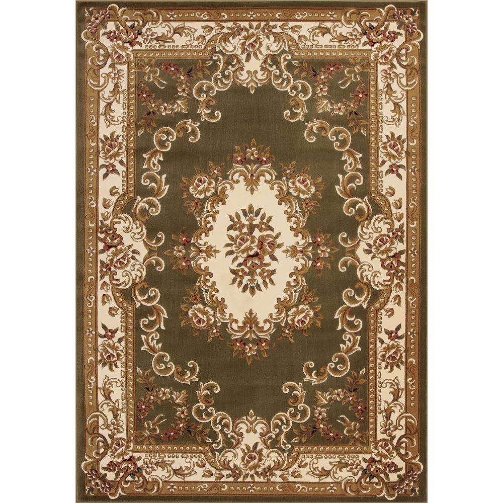 KAS 5312 Corinthian 7 Ft. 7 In. X 10 Ft. 10 In. Rectangle Rug in Green/Ivory